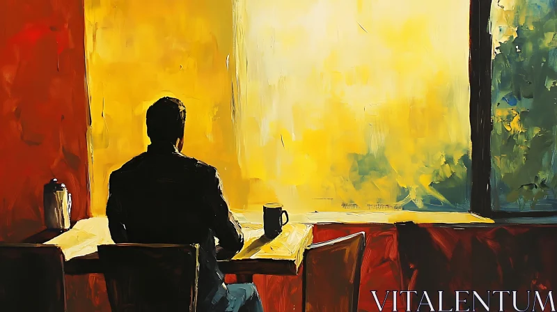 Solitude in Sunlight: Abstract Interior Scene AI Image