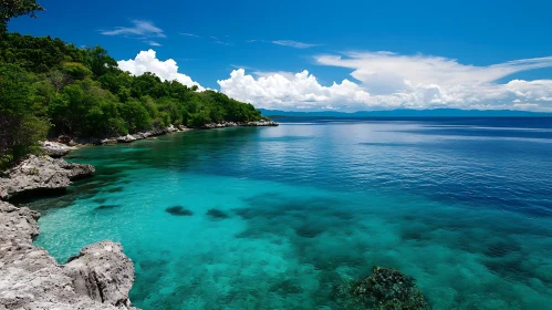 Tropical Island Seascape with Turquoise Waters