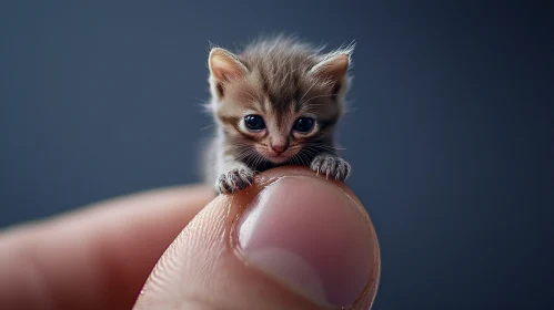 Curious Tiny Kitten Close-Up