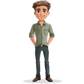 Young Man Cartoon Character Illustration