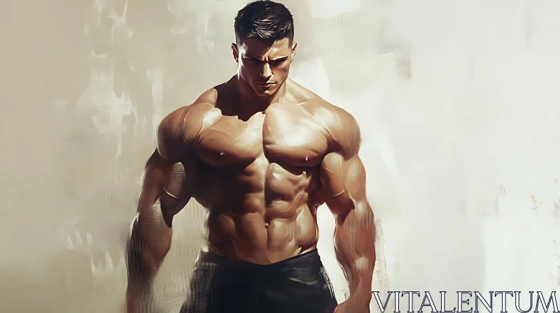 Artistic Rendering of a Bodybuilder AI Image