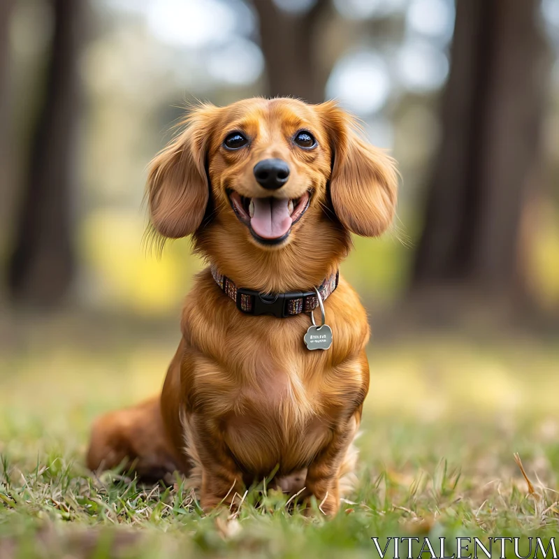 Joyful Dachshund on Grass AI Image