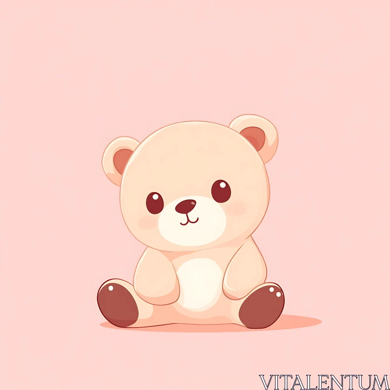 Cute Teddy Bear Cartoon Art AI Image