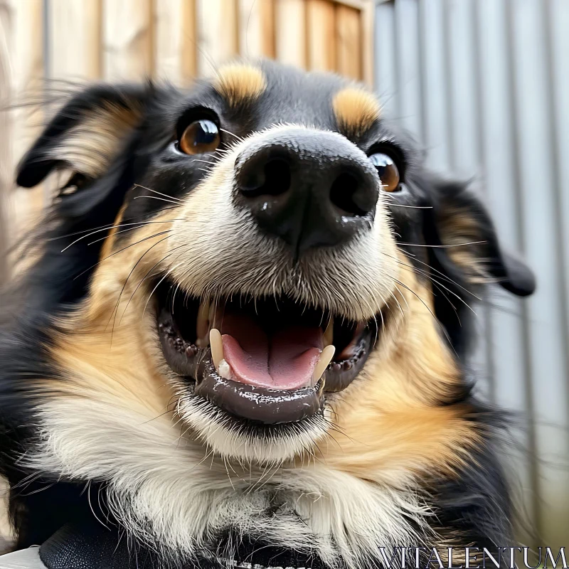 Joyful Dog Close-Up Picture AI Image