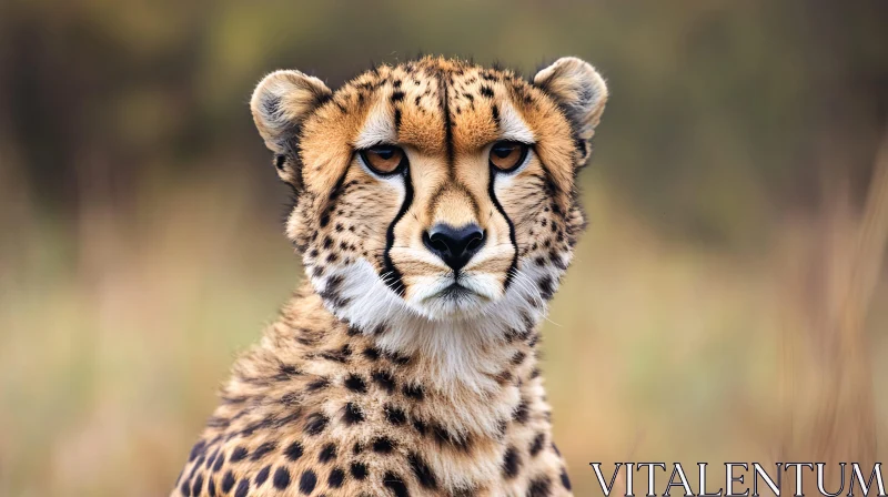 Cheetah Face Close-Up: Wildlife Image AI Image