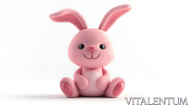 AI ART Charming Pink Bunny Character Design