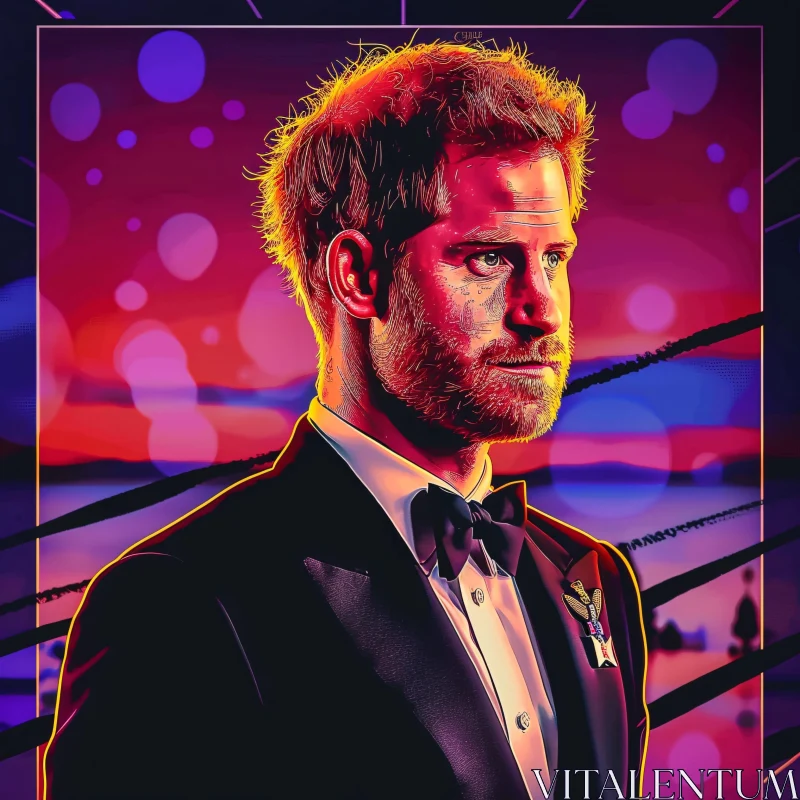 Regal Portrait of Prince Harry AI Image