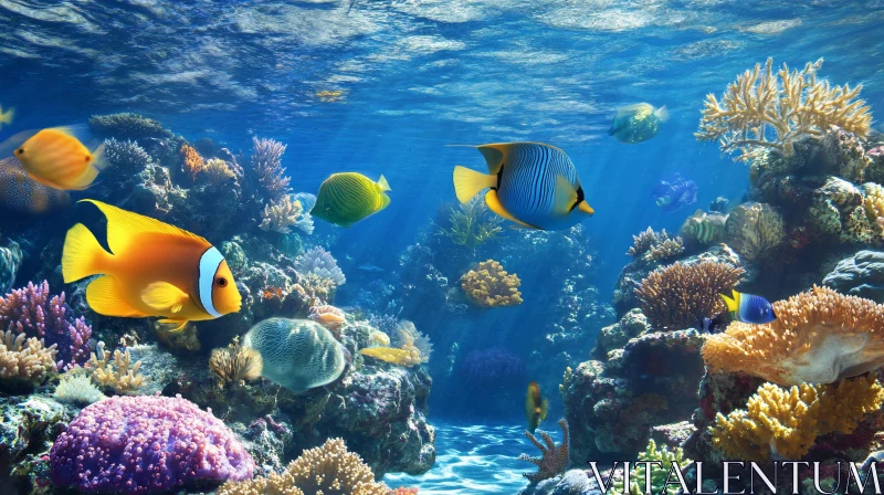 Underwater World with Tropical Fish AI Image