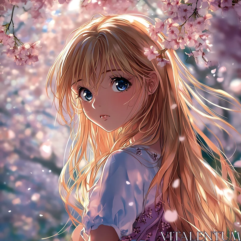 Springtime Serenity in Anime Art AI Image