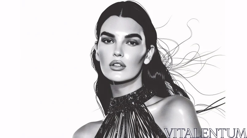 Artistic Portrait of Kendall Jenner AI Image