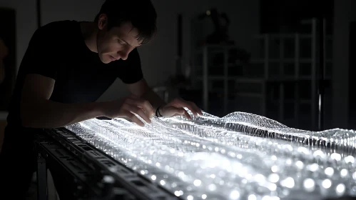 Man Creating Illuminated Design