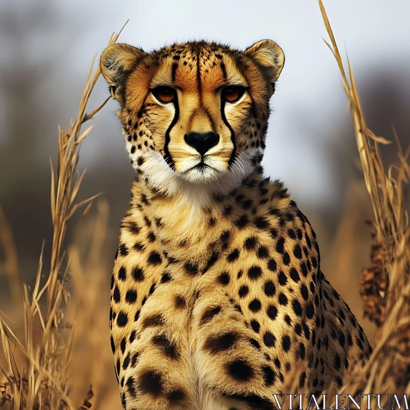 Close-Up of a Wild Cheetah AI Image