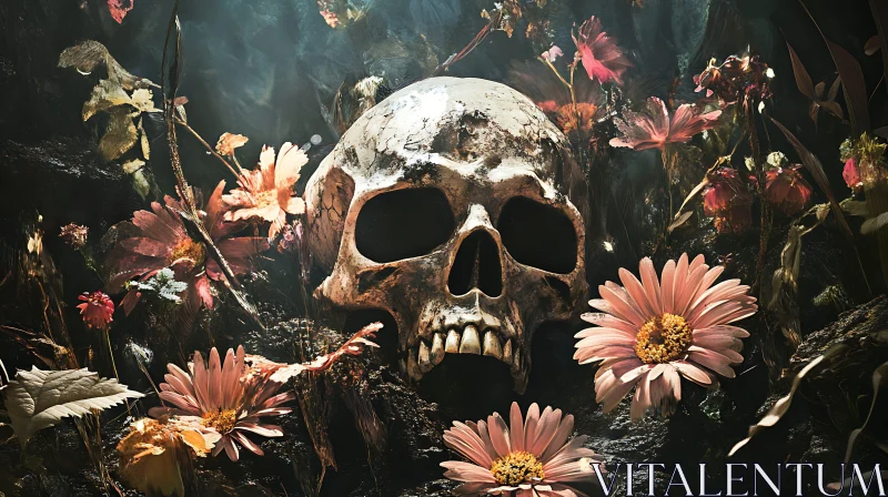 AI ART Memento Mori Floral Composition