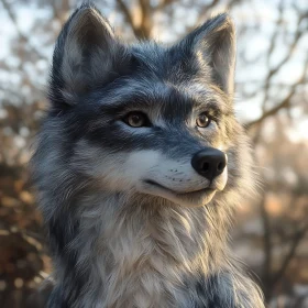 Grey Wolf Close-Up