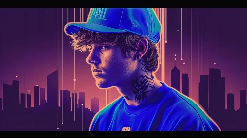 Contemporary Justin Bieber Portrait in Urban Setting