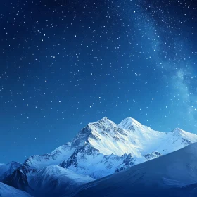 Winter Mountains at Night