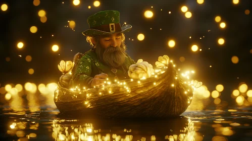 Leprechaun in a Boat of Lights