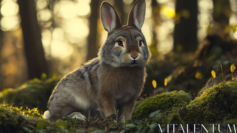 Woodland Rabbit Portrait AI Image