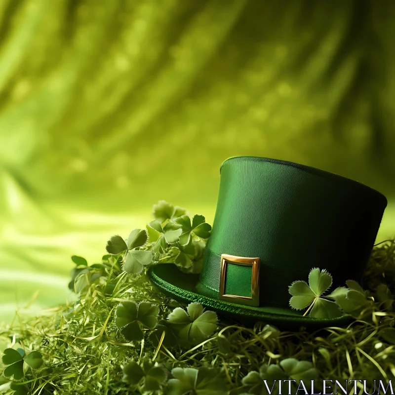 St. Patrick's Day Green Hat Art AI Image