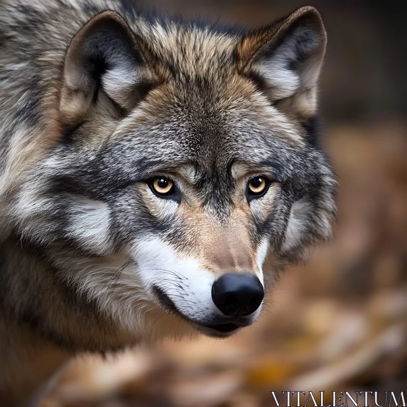 AI ART Detailed Wolf Face Animal Photography