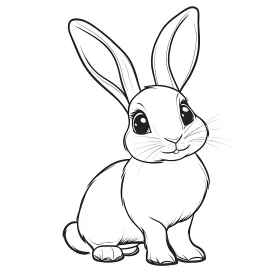 Monochrome Rabbit Drawing for Decoration
