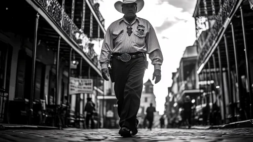 Monochrome Cowboy Portrait