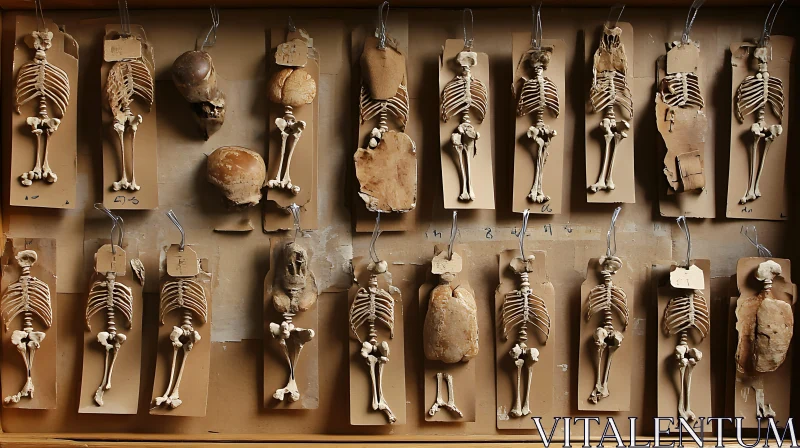 AI ART Antique Skeletal Display: A Macabre Collection