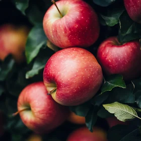 Ripe Apples Amongst Green Leaves