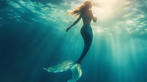 Underwater Mermaid Sunlight Art