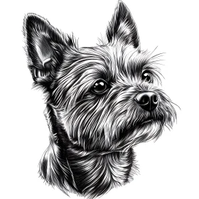 Monochrome Dog Portrait Art