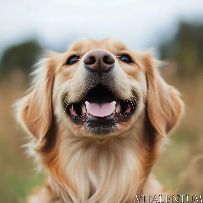 Golden Retriever Dog Close-Up Smile Portrait AI Image