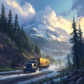 Mountain Road Truck Scenery