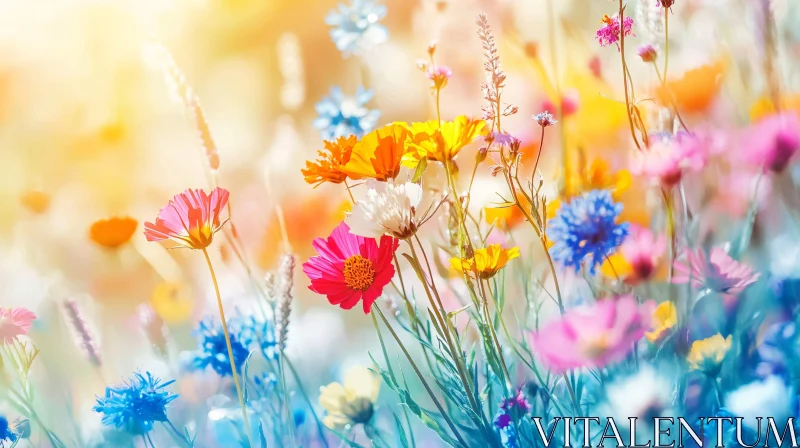 AI ART Field of Vibrant Wildflowers