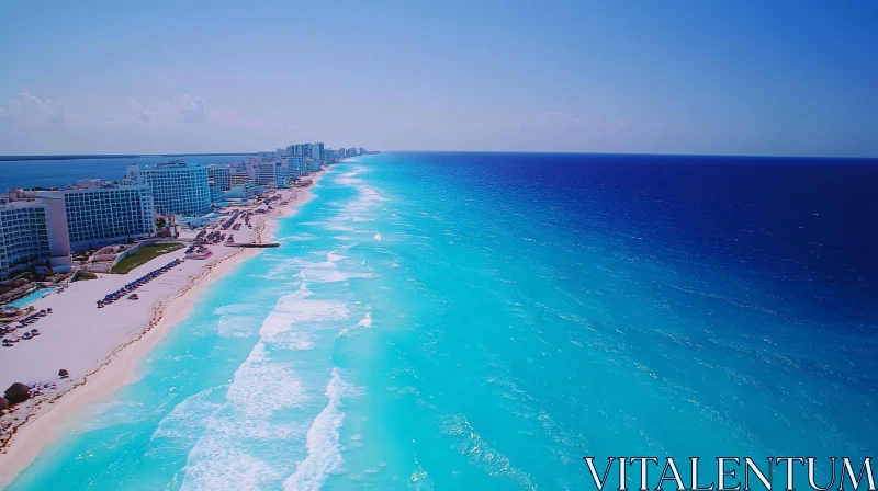 Coastal View of Beach and Ocean AI Image