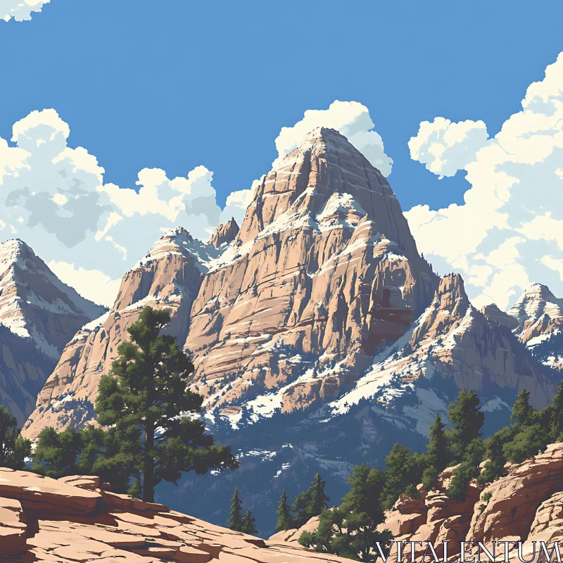 AI ART Scenic Mountain Landscape with Cloudscape