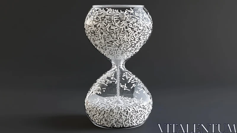 AI ART Glass Hourglass with Unique Letter Contents