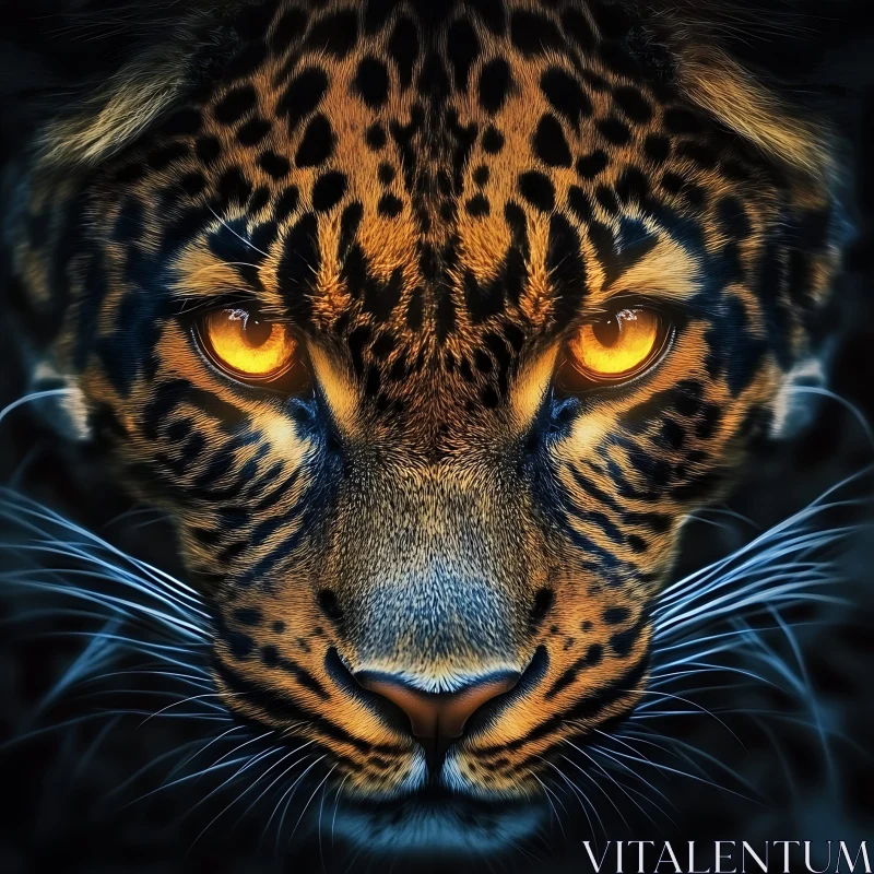 Jaguar's Golden Eyes AI Image