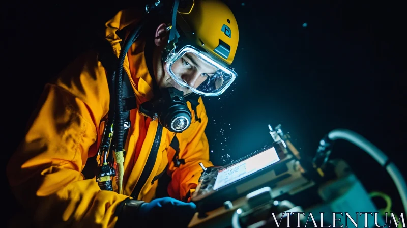 AI ART Underwater Technician at Work