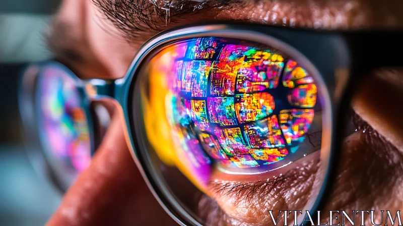 AI ART Eye with Colorful Reflections