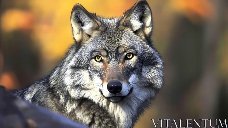 Detailed Wolf Face Close-Up AI Image