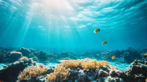 Marine Life in Clear Blue Ocean