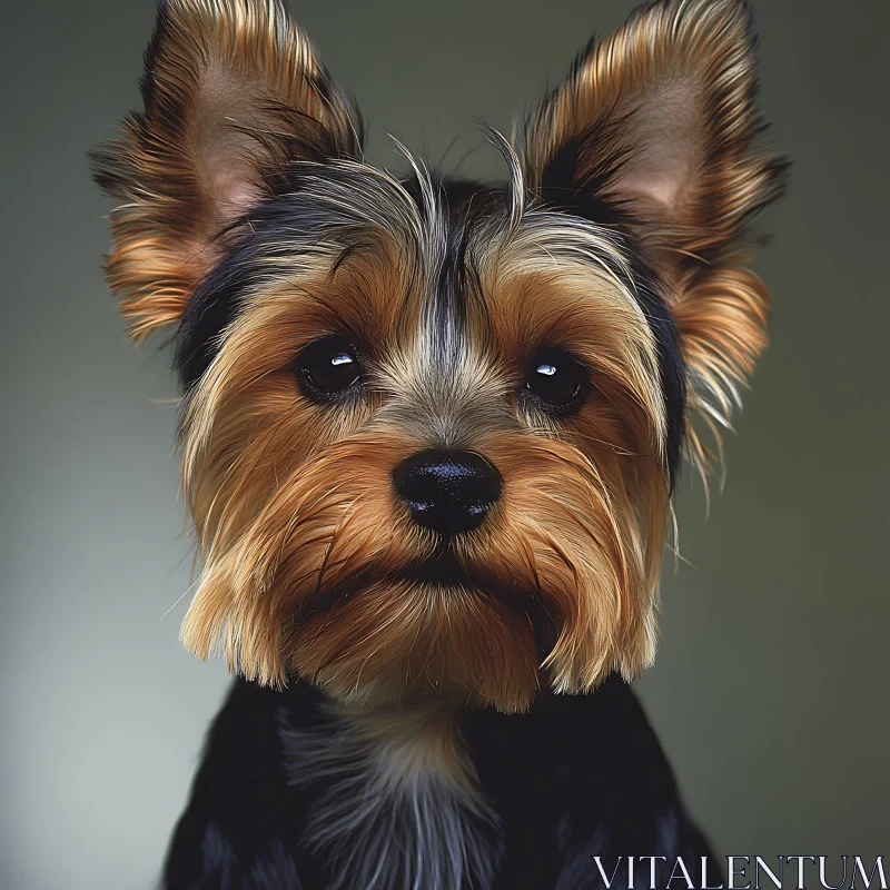 Yorkshire Terrier Puppy Portrait AI Image