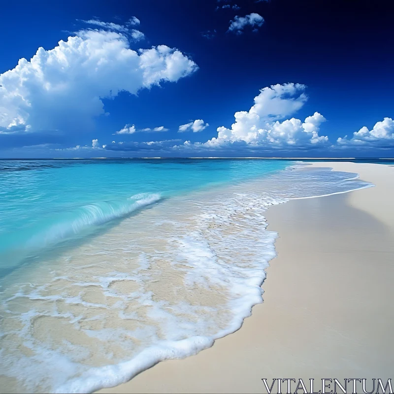 AI ART Peaceful Seascape with White Sand Beach