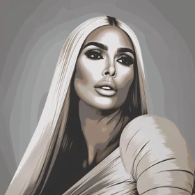 Artistic Portrait of Kim Kardashian