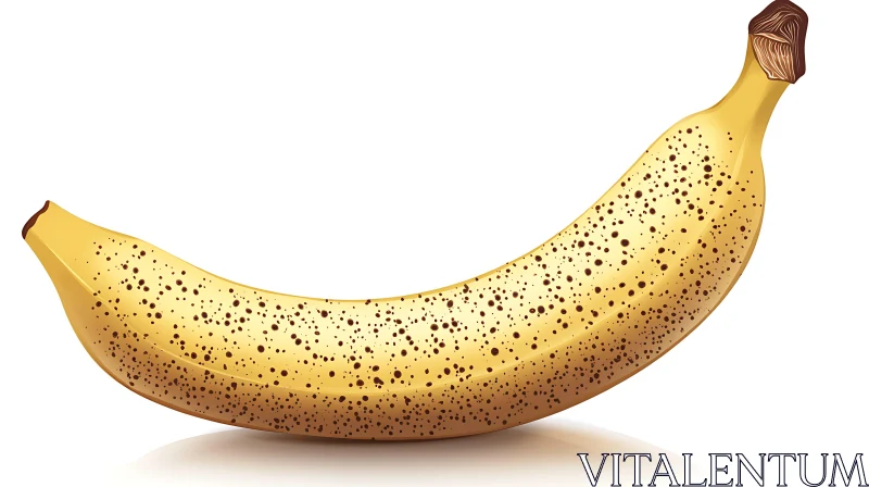 Speckled Banana on White Background AI Image