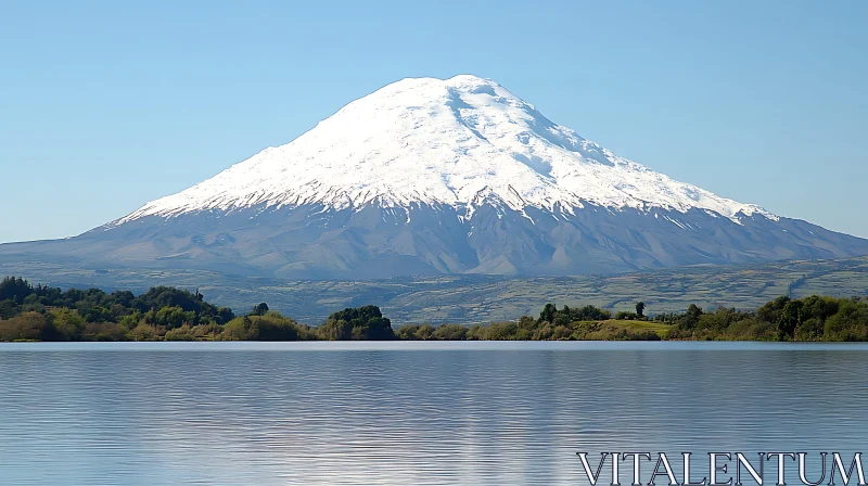 Mountain and Lake View AI Image