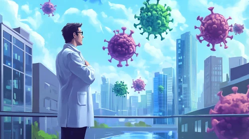 Medical Professional Contemplates Viral City