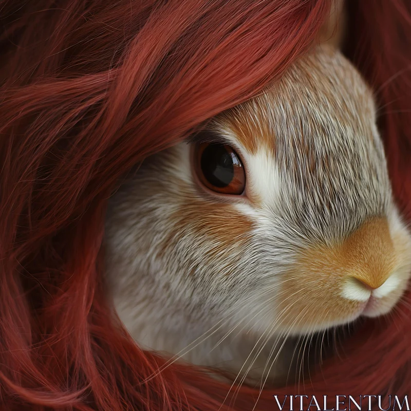 AI ART Whimsical Bunny in Red