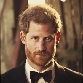 A Majestic Portrait of Prince Harry in Formal Attire