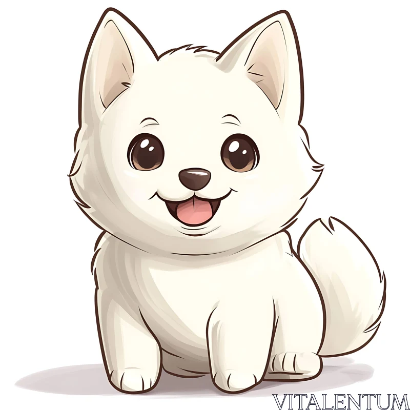 Happy Cartoon Puppy AI Image